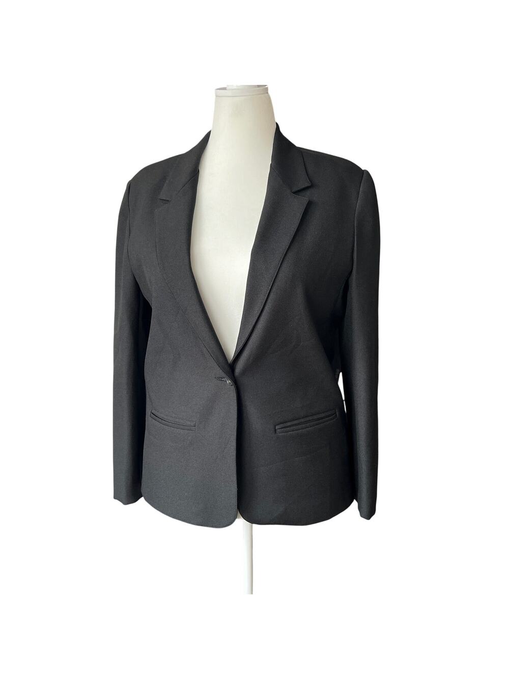 Vintage Cambridge Structured Black Single Button Blazer Women's Size 14 Career